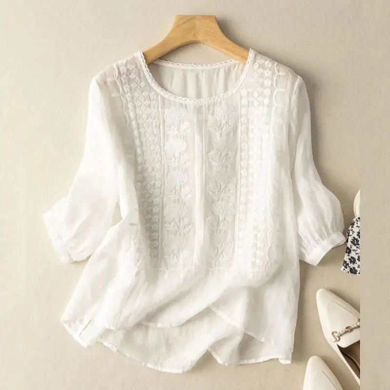 Firenze™ | Blusa Boho Ricamata in Cotone (Vestibilità Piccola)