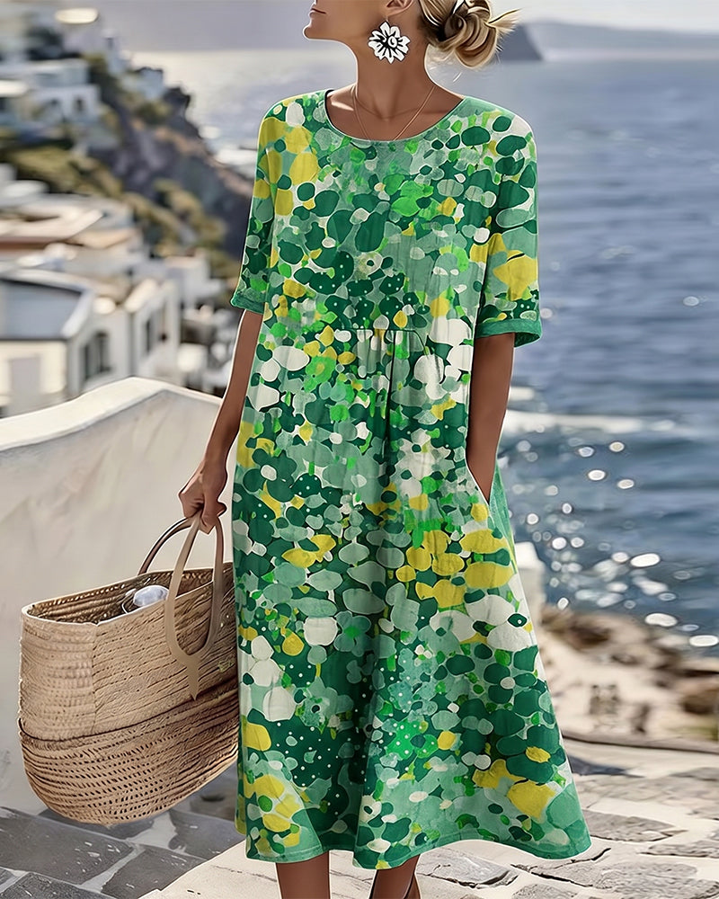 Elena | Abito midi floreale leggero e morbido