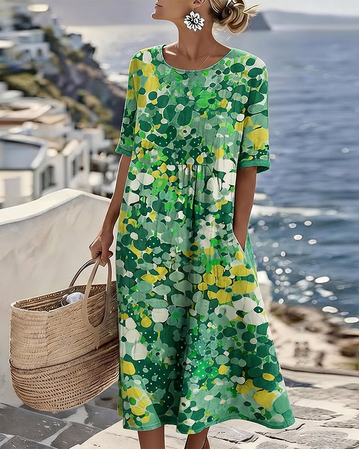 Elena | Abito midi floreale leggero e morbido
