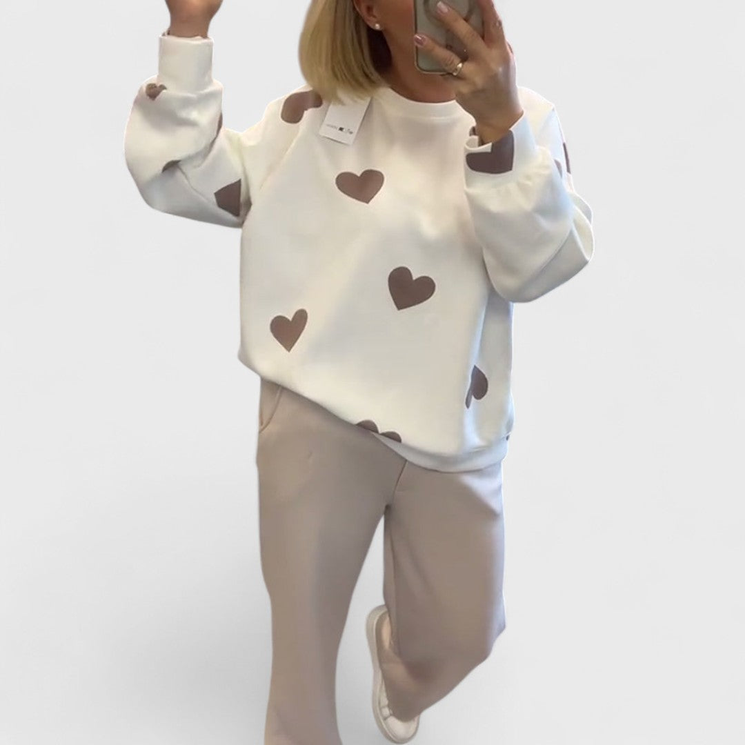 Mila | Maglione in misto cotone con cuori