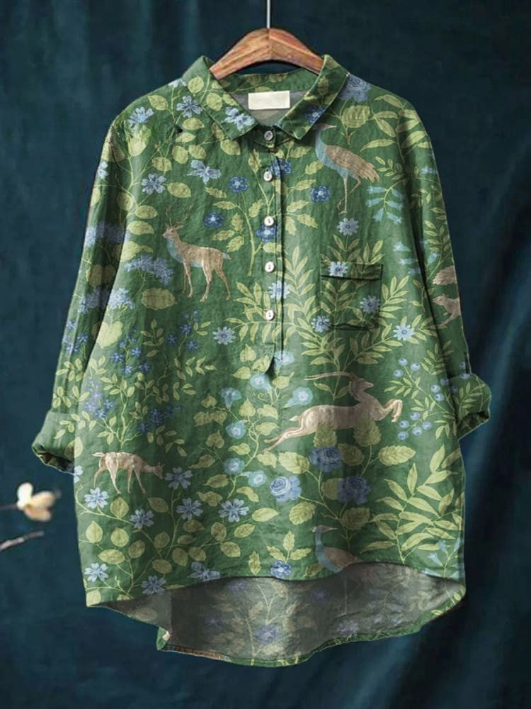 Elena – Camicia in lino fantasia