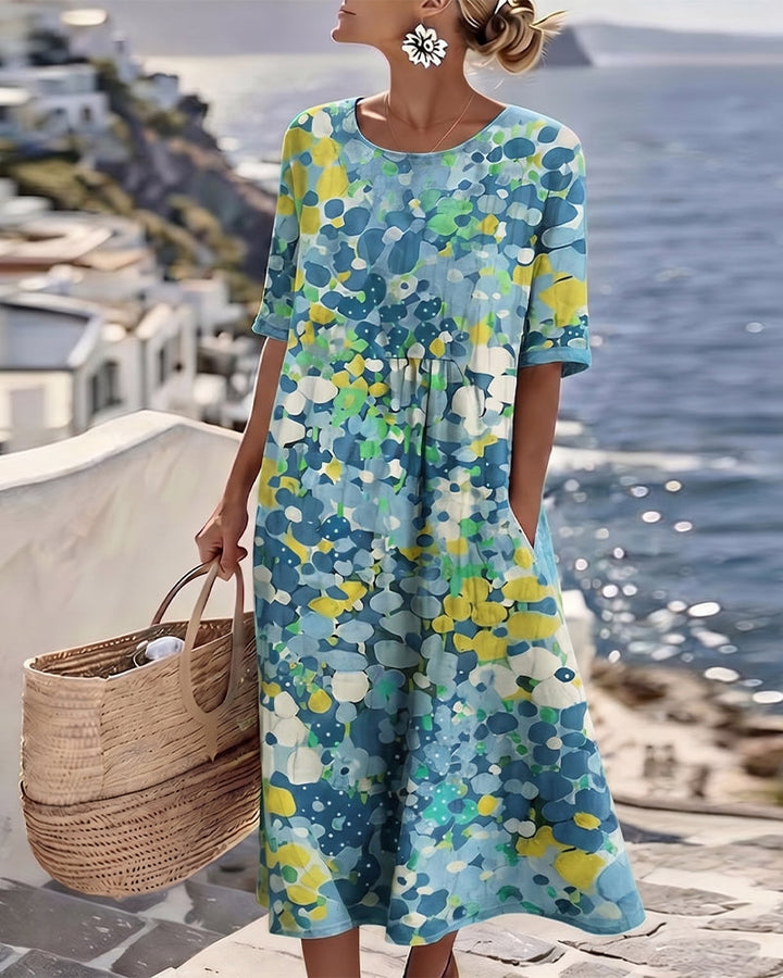 Elena | Abito midi floreale leggero e morbido