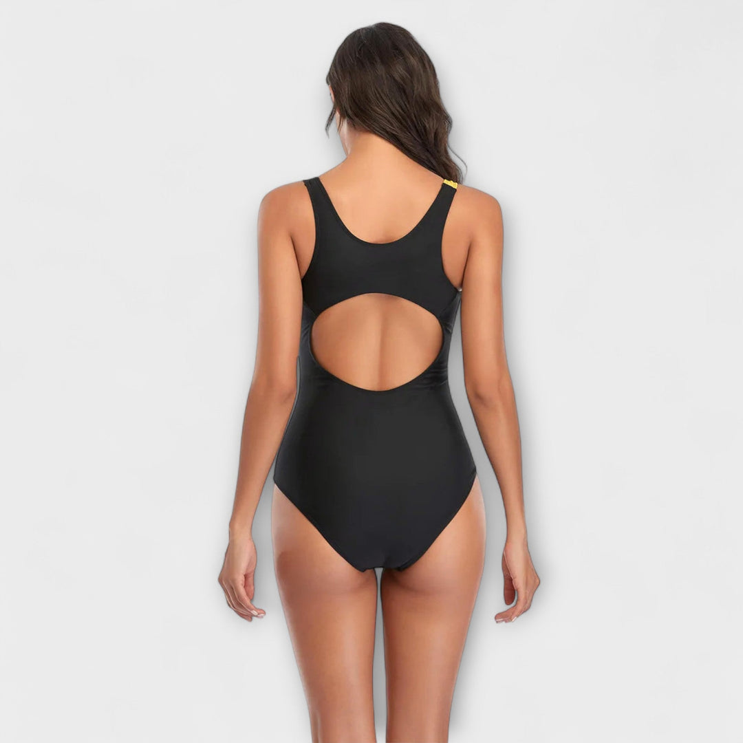 Costume da Bagno Intero Sportivo con Scollatura sulla Schiena