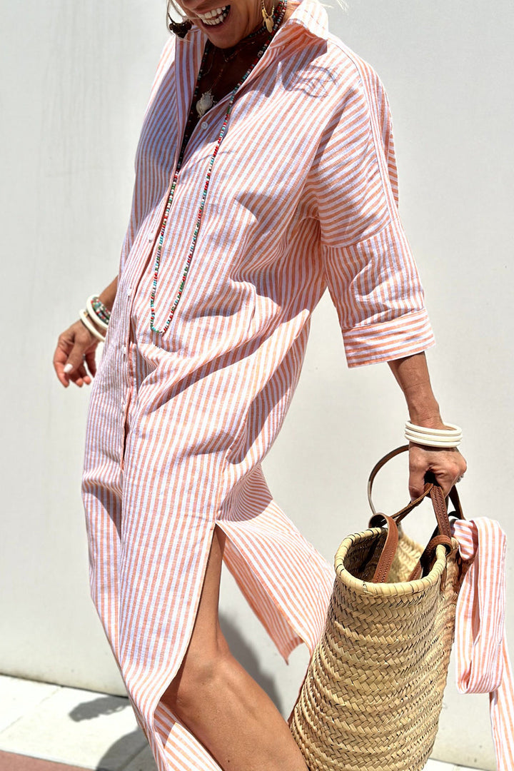 Sophia | Camicia da Abito a Righe Classiche e Comfort Elegante per un Look Raffinato
