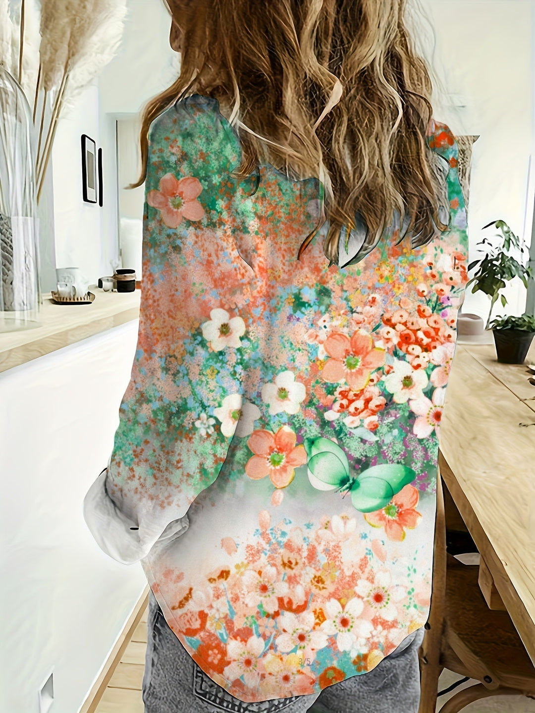 Mira™ | Camicia a maniche lunghe con colletto e stampa floreale
