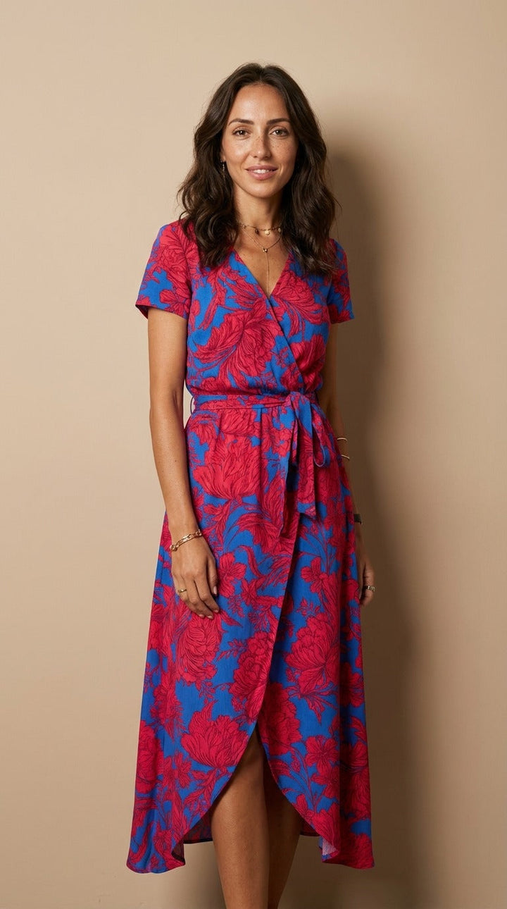 Talia™ | Vestito floreale elegante con scollo a V A