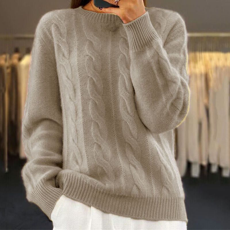 Angelika - Maglione Classico in Maglia Calda